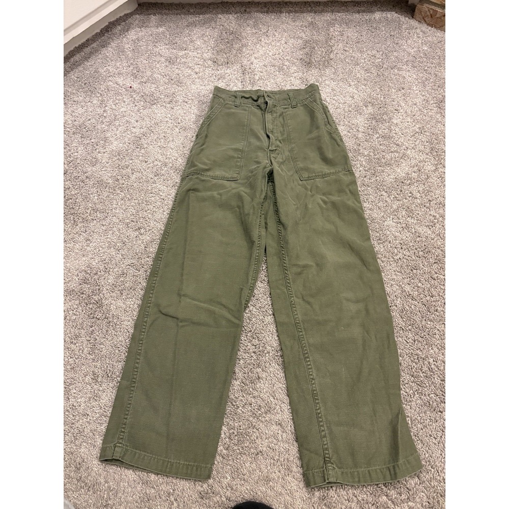 Vietnam OG-107 Type 1 Army Trousers Glenn Berry Zipper Fly 26x28 OD Green Soft